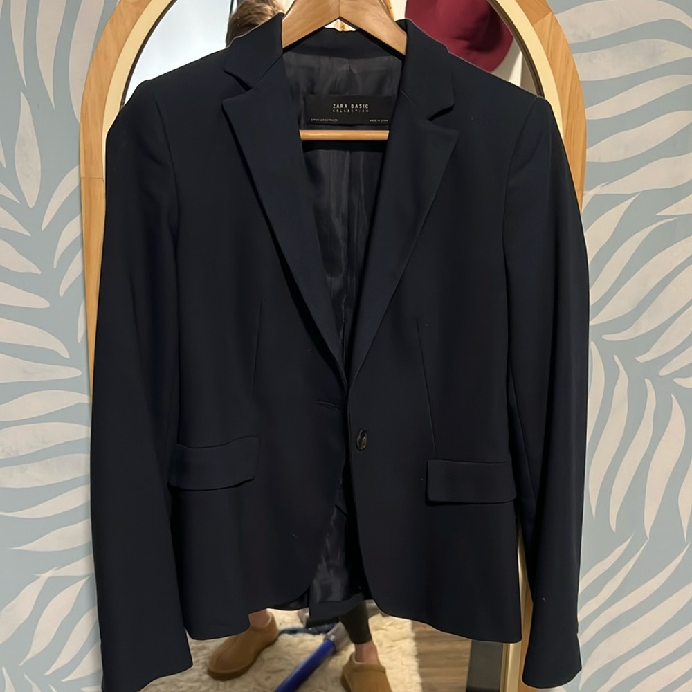 Zara Basic Navy Blue Blazer Size XS